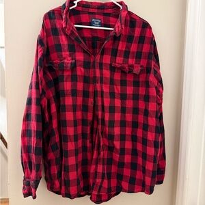 Faded Glory Red and Black Checkered Shirt
